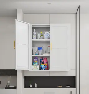 Metal Buffet Sideboard Cabinet, Wall Closet with Door and Adjustable Shelves, Kitchen Hanging Cabinets, Floor Cupboard, Over The Toilet Storage Cabinet