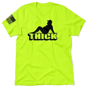 Thick - Men's Hi Visibility Safety Yellow Work T-Shirt Jersey Menswear For Blue Collar Workers | Funny, Sarcastic | Graphic Tees Apparel