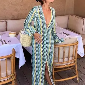 GotAzul Maxi Beach Cover Up for Women - White Tunic Bikini Cover up