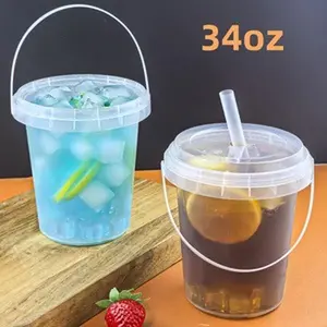 25-Set Clear Plastic Tumblers - 33.81 oz Large Reusable Drinkware with Lid and Straw, Compostable Repurposable Cups for Ice Drinks, Parties #GLOBALPICKS Outdoor Fun