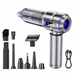 Handheld cordless brushless blower-vacuum combo; 11.1V / 16,000Pa suction;  digital display; extended dust nozzle; dual-use for car and home; wireless vacuum cleaner; supports blowing and inflation; multifunctional.