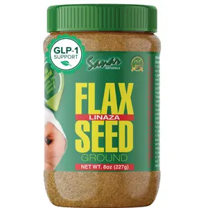 Sanar Naturals Ground Flaxseed | Fiber, Omega 3, 6, 9, Lignans | Digestive Health and Weight Management | for Smoothies Baking and Daily Recipes | GLP-1 Support, Non-GMO, Gluten Free Vegan, 8 oz
