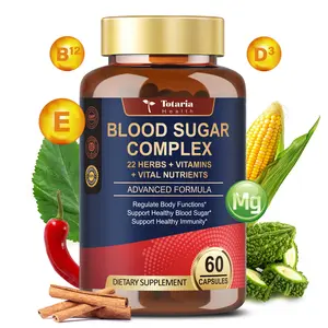 Totaria Blood Sugar Complex Capsules | 22 Herbs & Vitamins & Minerals | Supports Healthy Glucose Metabolism & Overall Wellness | Natural Supplement