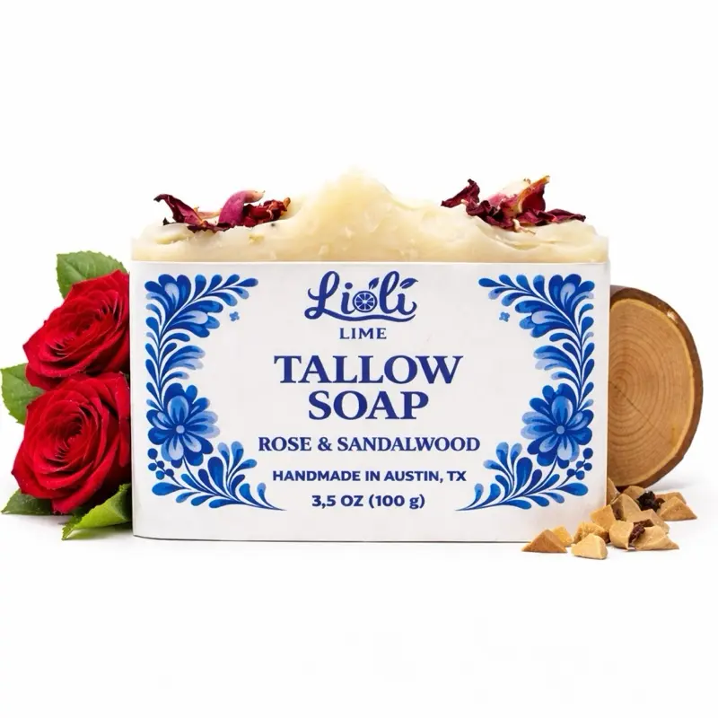Tallow Rose & Sandalwood soap bar pack of 2