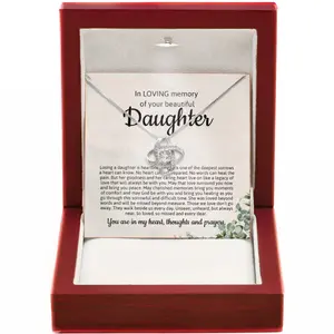 Loss of Daughter Sympathy Necklace Forever Loved Memorial Jewelry Healing Angel Wing Pendant Grieving Keepsake