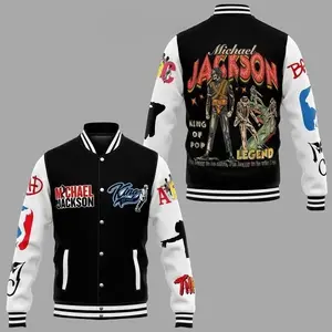 Michael Jackson Baseball Jacket AOP – King of Pop MJ All Over Print Varsity Jacket, Gift for Fans