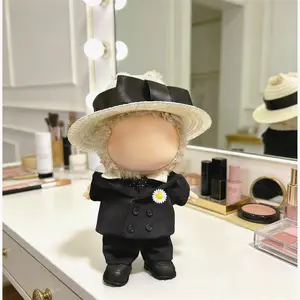 Suit Jacket Outfits For Labubu(NO DOLL) Suit for 6.5in Labubu Doll Stylish Outfits Including Clothes Pants Shirts Hats Glasses Ties and Leather Shoes replacement clothes 7 Piece Set Casual elegant outfit Cute Labubu Clothing lifelike doll clothing