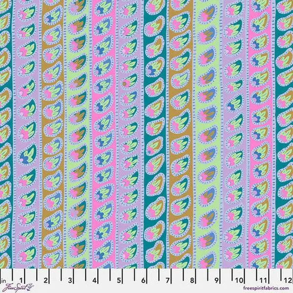 Fabric FreeSpirit Kaffe Fassett Lavender Paisley Stripe Kaffe: From the Archives by the Quarter Yard PWGP032.LAVENDER