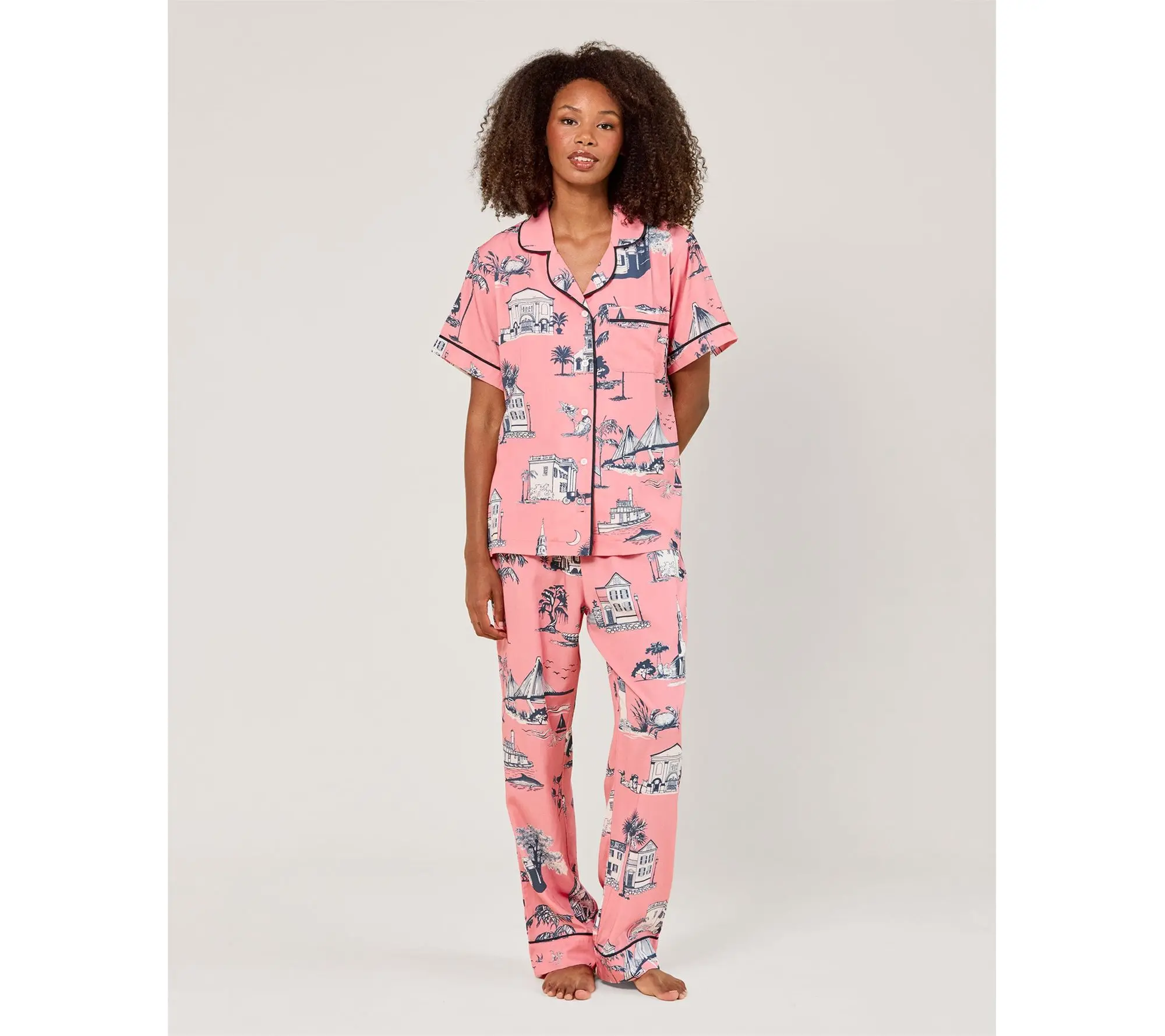 Katie Kime Charleston Toile Pajama Pants Set