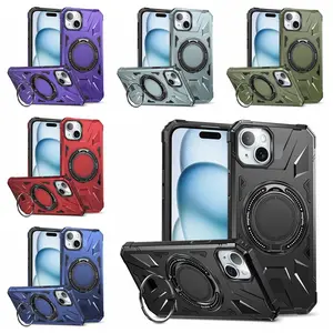 Defender Magsafe Magnetic Case Cover For Apple iPhone 16 / 16 Plus / 16 Pro / 16 Pro Max / Shockproof Kickstand Ring Phonecase Protector Protection Casing Protective