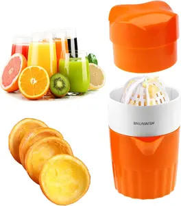 Manual Citrus Juicer - Kitchen Orange Squeezer with Rotating Lid Press Reamer, Strainer, 2-Cup Container for Lemon, Lime, Grapefruit