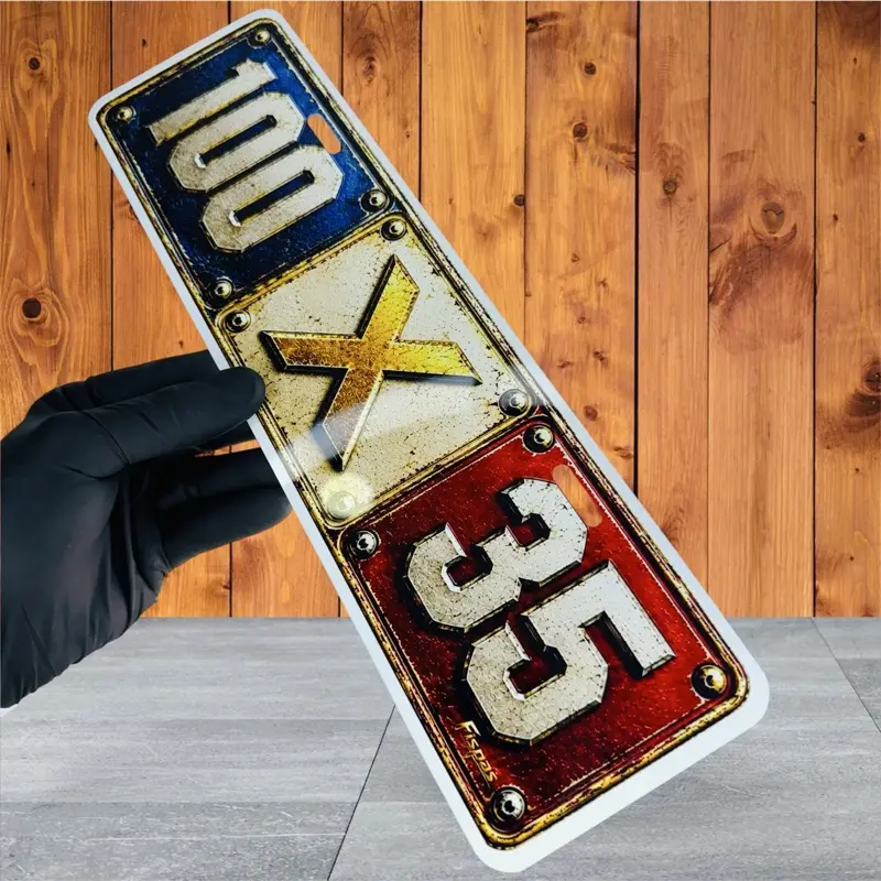 Universal High-Quality Aluminum European-Style 1 Custom Car Number Plate - 100x35 cm, 14x4 in Size, Vehicle Exterior Accessory, 1 Custom Car Plate