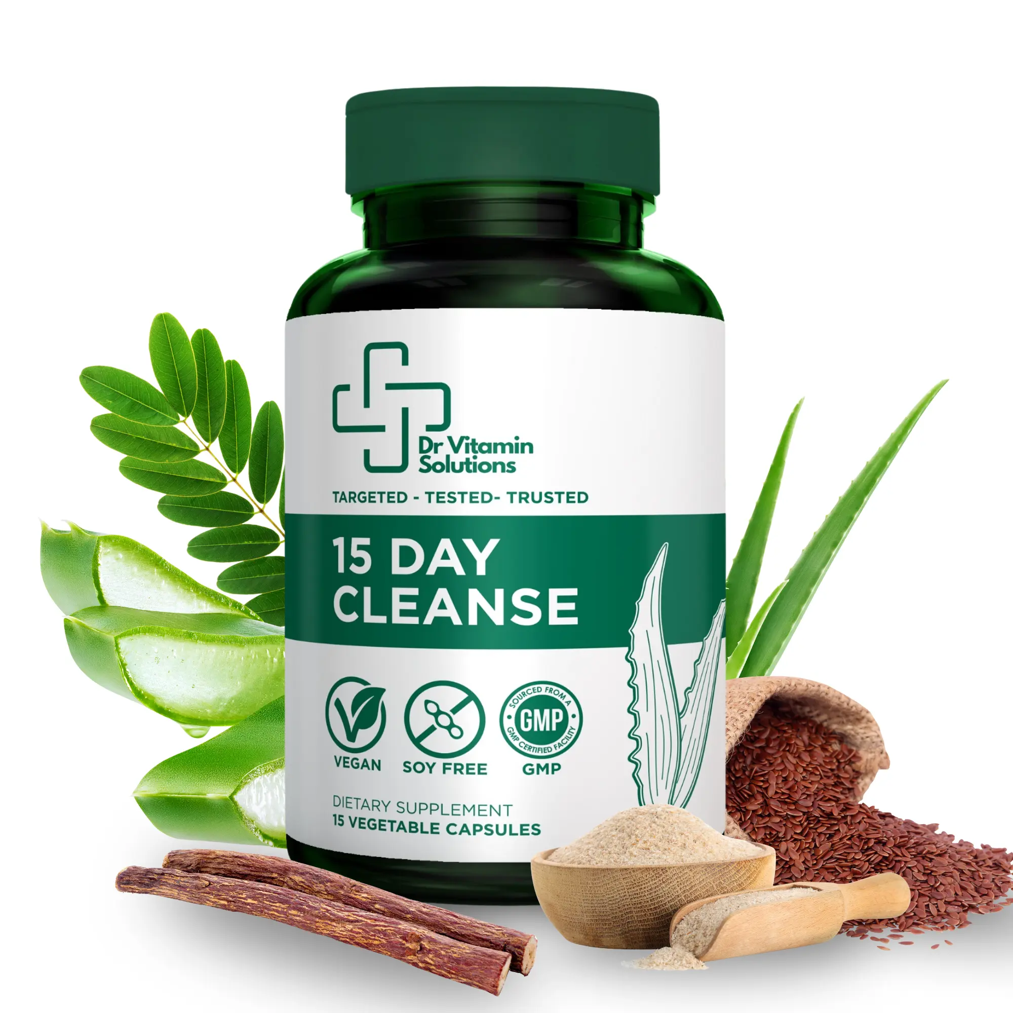 15 Day Cleanse & Colon Detox – 15 Capsules | Gut Support for Bloating & Occasional Constipation | 7 Nights Cleanse + 8 Days Restore | Senna, Psyllium Husk & Probiotics | Vegan Non-GMO – Dr. Vitamin Solutions
