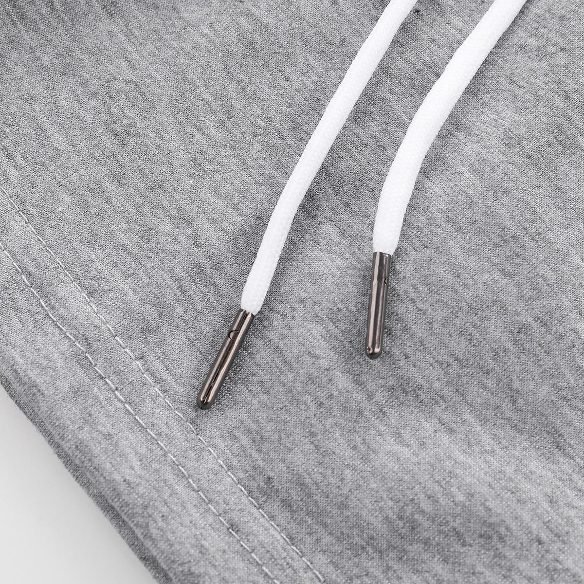 Women’s summer shorts set, suitable for casual sports and everyday activities; solid color; drawstring waist; women’s shorts.