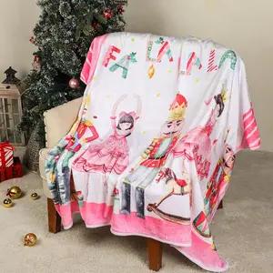 Ganeen Christmas Cute Nutcracker Blanket 50 x 60 Inch Soft Warm Fleece Throw Blankets Cozy Lightweight Microfiber Christmas Fleece Blanket for Travel Snow Lovers Bedding Gifts