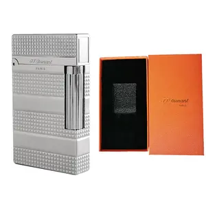 Dunant White Sliver Diamond Head Metallic Gas Lighter (NO FUEL) Metal Brass for profect gift