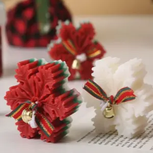 Christmas Scented Candle Set, Snowflake Shape Aromatherapy Decorations, Festive Holiday Gift Box, Unique New Year Present, No Power Needed, Home Fragrance