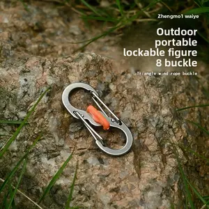 Outdoor travel backpack with lock 8-character buckle, anti-theft and anti-fall S buckle, stainless steel keychain key, pendant