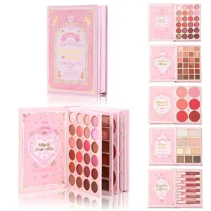 Pearlescent eyeshadow multifunctional blush, highlighter, contour, and lip gloss palette. Long-lasting and easy to apply eyeshadow, suitable for gifting, Christmas.