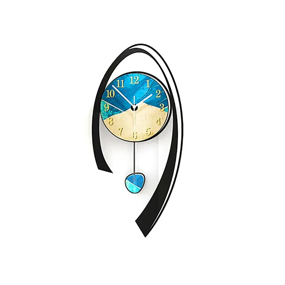 Homary 24.8" Luxury Lighted Magnetic Pendulum Multicolor Acrylic Wall Clock - Creative Decorative Clock with Design, Modern Home Decor for Living Room, Bedroom,dorm essentials