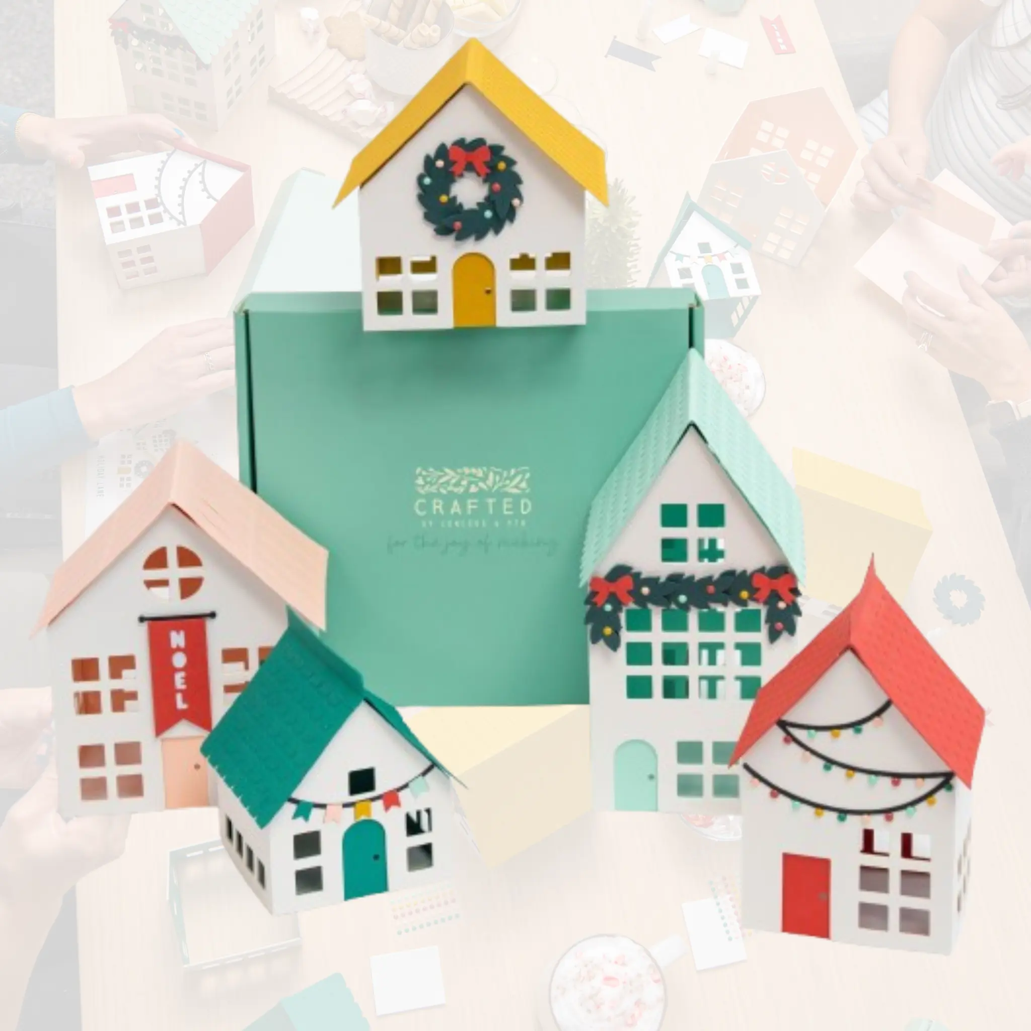 Holiday Lane | Paper house | Craft House | Christmas House Craft | Festive Decorations | Christmas Decor | Papercraft