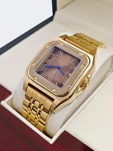 Tank Series Luxury Men's Watch, Automatic Mechanical Skeleton Waterproof Calendar, Stylish Business Casual Fashion Gift for Boyfriend Husband, Automatic Watches