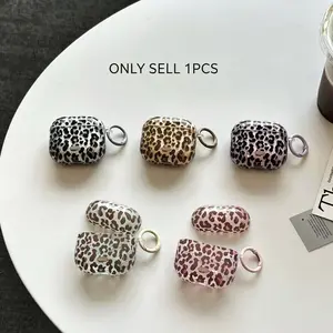 Transparent Leopard Print Earphone Case Protection for Apple AirPods Pro 2, AirPods Pro, AirPods 4, AirPods 3, AirPods 2, Fashionable Women's Earphone Cover, Earphone Protective Cover