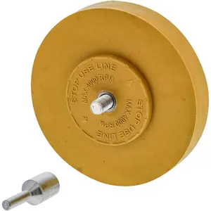 Rubber Eraser Wheel with Drill Adapter - Decal Remover Wheel - Sticker Remover Tool - Pinstripe Removal - Emblem Removal Tool - Removes Adhesives on Car, Auto, Boat, RV & Signs