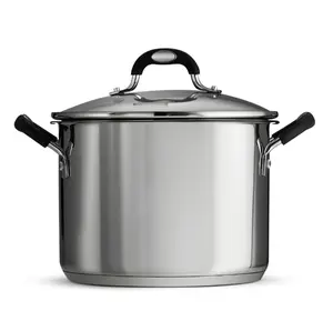 Tramontina Lock-N-Drain Stainless Steel 6 Quart Covered Stock Pot, 3 Count