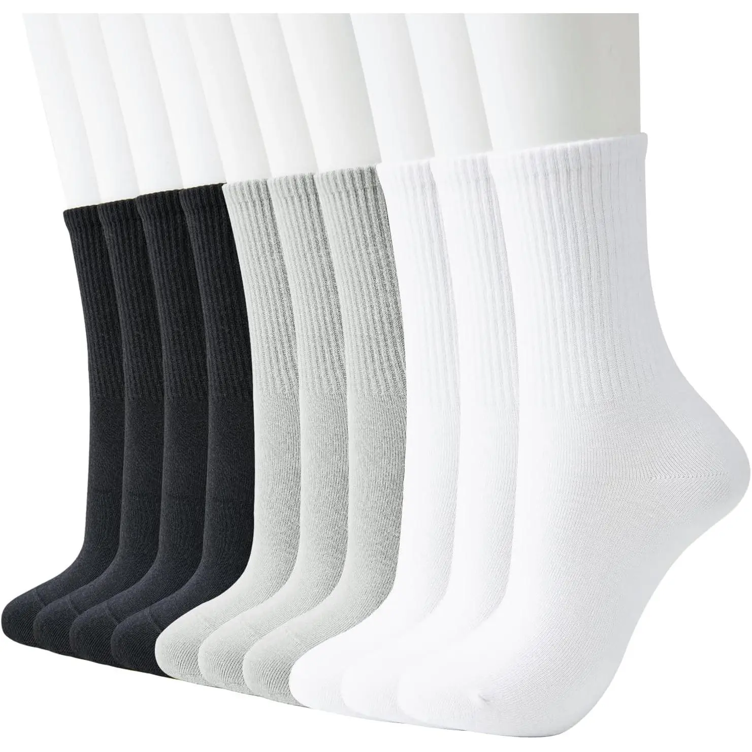 10 Pairs Womens 95% Cotton Crew Socks,Thin Soft Comfort Breathable Dress Socks,Above Ankle Crew Socks for Business,Casual,for Home Outdoor Sports,Hand Tools Kits,Summervibes