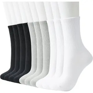 10 Pairs Womens 95% Cotton Crew Socks,Thin Soft Comfort Breathable Dress Socks,Above Ankle Crew Socks for Business,Casual,for Home Outdoor Sports,Hand Tools Kits