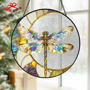 Stained Glass Dragonfly Suncatcher – Colorful Window Hanging Decor, Handmade Dragonfly Art Gift for Nature Lovers, Perfect Mother’s Day Gift, Gift for Mom or Nana