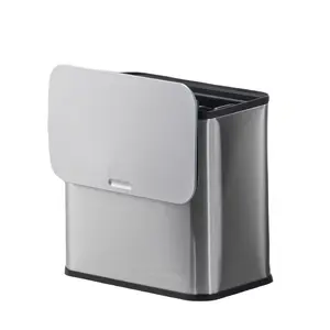 Stainless Steel Kitchen Compost Bin, 5L Capacity with Activated Charcoal Filter, Sealed Lid for Indoor Recycling, Rust-Resistant & Fingerprint-Proof, Modern Trash Can for Kitchen