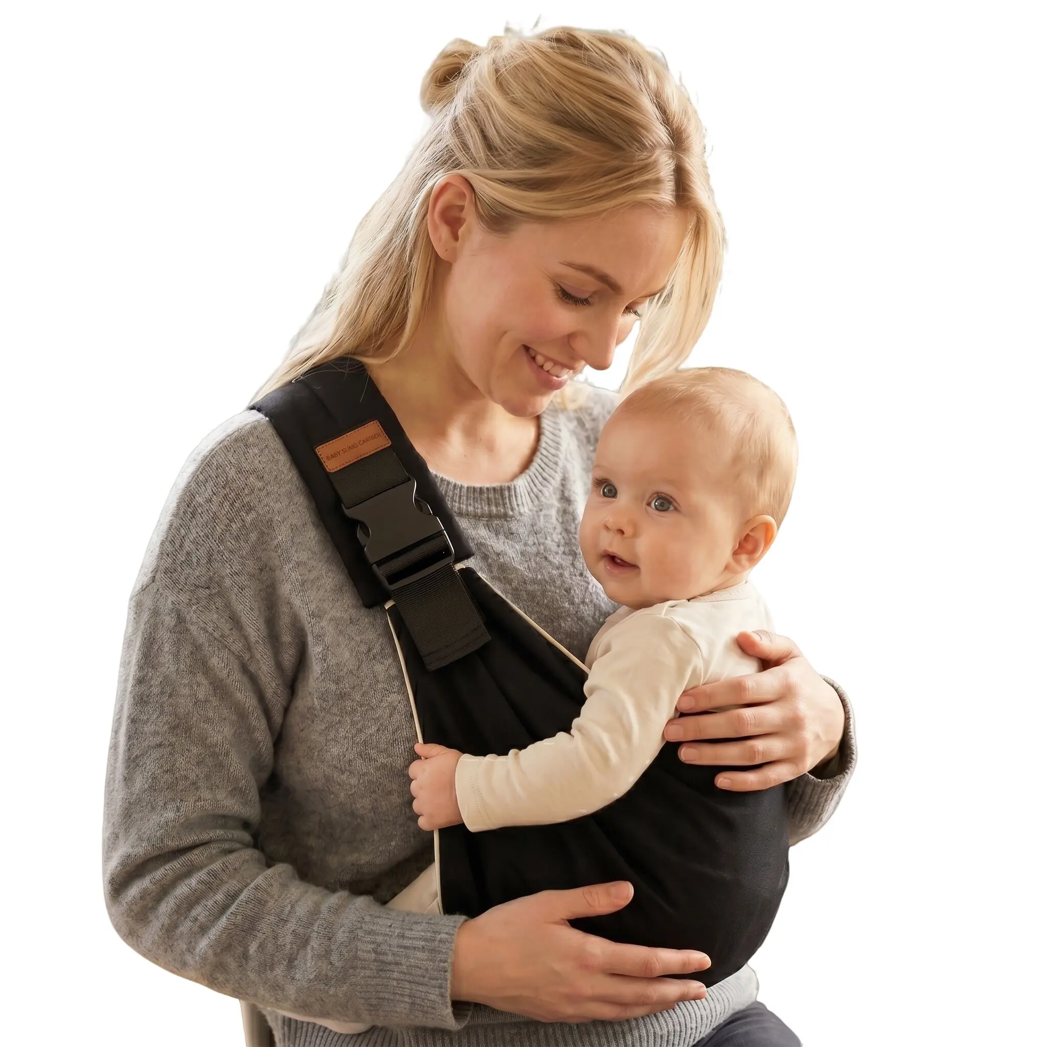Classic Minimalist Black Baby Sling Carrier – Baby & Maternity Travel Gear