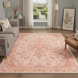 【Summervibes】GENIMO Area Rug – Pet Friendly, Soft, Machine Washable, Non-Slip Area Rug, Perfect Carpet for Living Room, Bedroom, Kitchen, Hallway, Modern Stylish Home Decor ,ARP2060-PETAL