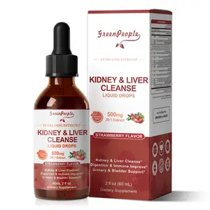 GREENPEOPLE Kidney & Liver Detox – 27-in-1 Liquid Cleanse with Cranberry & Milk Thistle – Urinary & Liver Support – 2oz, Strawberry