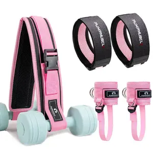 Hip Thrust Belt & Ankle Straps Set, Adjustable Velcro Occlusion Resistance Bands, Strength Training Equipment for Legs, Glute Workouts, Stretching Gear, Gym Accessories