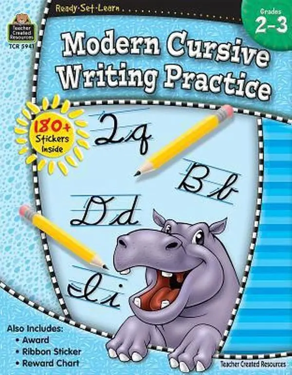 USED Book - Ready-Set-Learn: Modern Cursive Writing Practice Grd 2-3 by Teacher Created Resources (Paperback) - english