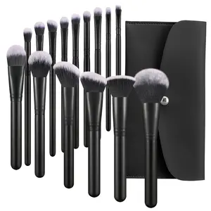 15 Piece Professional Set, Soft Cruelty-Free Synthetic Bristles, Travel Storage Bag Included, Suitable for Foundation Blush Eyeshadow, Cosmetic Brush Set, Makeup Brush Kit