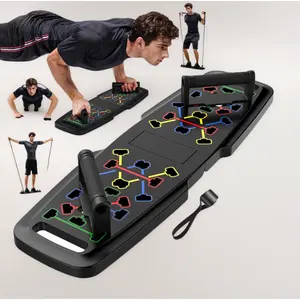 Portable Home Gym Set with Push Up Board, Pilates Bar, Resistance Bands, and Ab Roller for Full Body Strength Training
