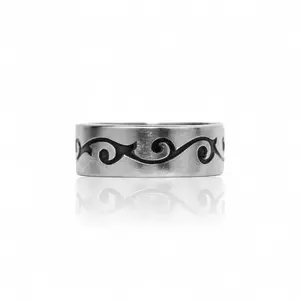 Ride the Wave (Light) - Handcrafted Stainless Steel Geometric Spoon Ring