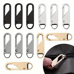 Random 4pcs Quick Zipper Repair Kit, Universal Detachable Zipper Heads, Easy Replacement for Travel Bags, Clothes, Backpacks, Wallets, Crafts