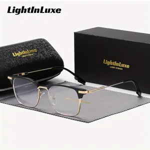 LightInLuxe Unisex exquisite practical Fashion Full Frame Square Clear Glasses Casual Outdoor Anti-Blue Light Clear Glasses