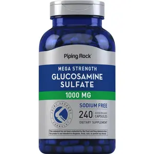 Piping Rock Glucosamine Sulfate 1000mg | 240 Capsules | Mega Strength | Joint Support | Sodium Free | Non-GMO & Gluten Free Supplement