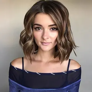 Jessie's Wig [Daphne] Balayage Wavy Bob Side Part Wig True-Hold Glueless 5.5x5.5 Lace Wig Human Hair Lace Frontal Wig For Versatile Look