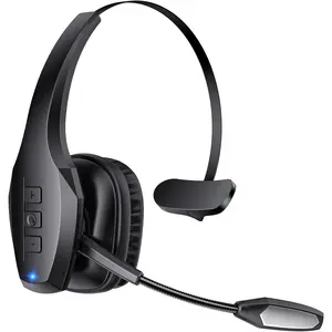 Bytewaveshop Wireless Bluetooth Headset for Truck Drivers, Dual Noise Cancelling Mic, Mute Button, 55Hrs Talk Time, Hands-Free Headphones for PC & Phone