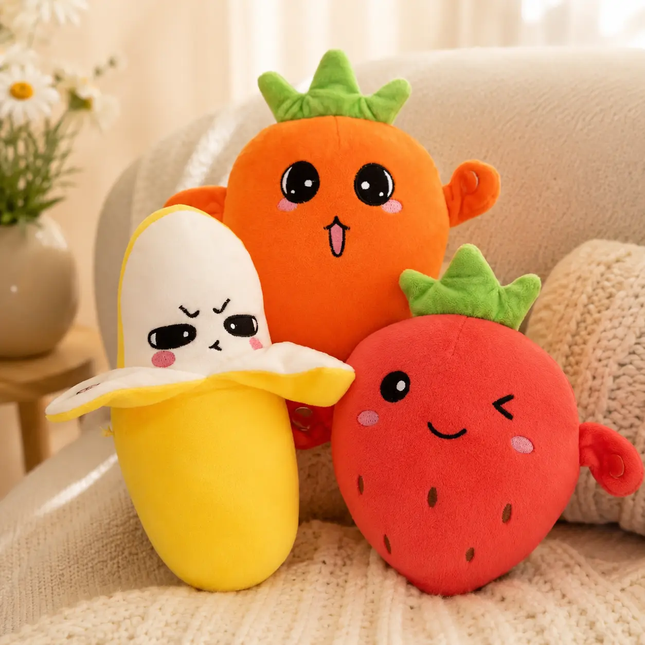 Motorized Musical Plush Toys - Banana, Strawberry, Carrot Plushies, Interactive Banana Toy, Home Decor Doll Ornaments, Fun Prank Gifts for Couples, Cute Stuffed Dolls for Girls