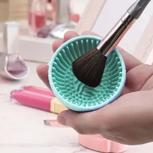 Silicone Makeup Brush Cleaning Bowl, 1 Count Makeup Brush Drying Holder, Makeup Brush Cleaning Tool, Cosmetic Brush Cleaning Bowl, Makeup Brush Cleaner, Gift, Makeup Accessories, Makeup Brushes Cleaner