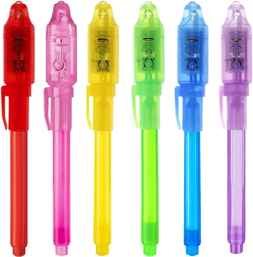 Invisible Ink Pens Set: 6-Pack Secret Spy Pens for Fun Office Pranks, Brainstorming, and Team Building - Perfect for Gifting & Office Activities Neon Pens Gel Ink Pen Special Pen Multifunctional Stationery