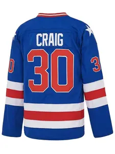 Miracle 1980 Olympic Craig #30 #21 #17 USA Team Hockey Jerseys Sports White Blue Embroidery S~3XL